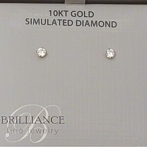 10kt Gold Simulated Diamond Earrings